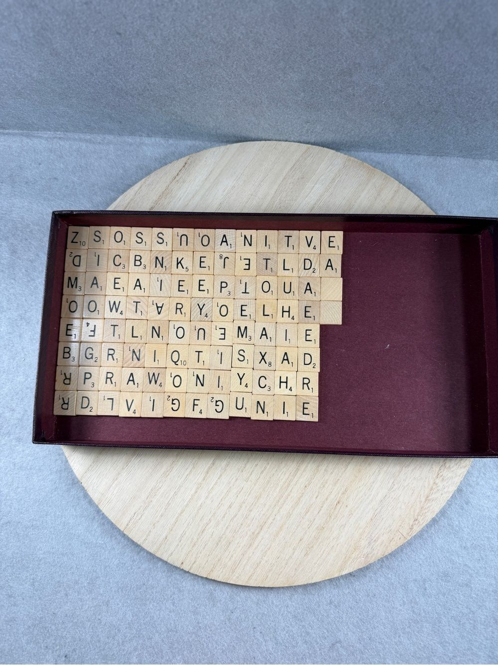 VTG 1953 Scrabble Board Game Wood Letter Tiles Dark Red OG Box & Manual In Lid - Picture 6 of 13